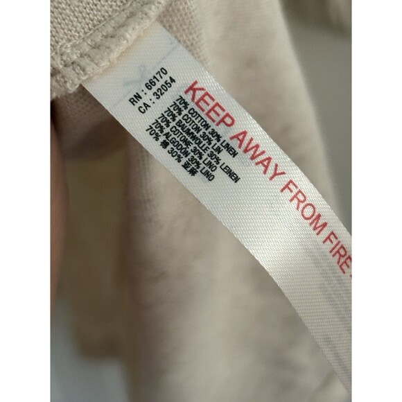 Free People Beach Matilda Mini Dress Small Natural Ivory Long Sleeve Linen NWT - Picture 4 of 6
